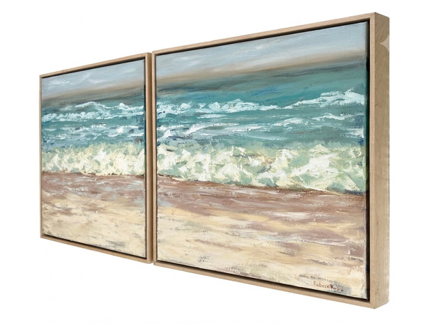 Whispering Shores | Oil on Canvas | 20" x 40" Diptych