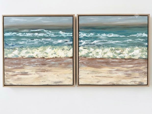 Whispering Shores | Oil on Canvas | 20" x 40" Diptych