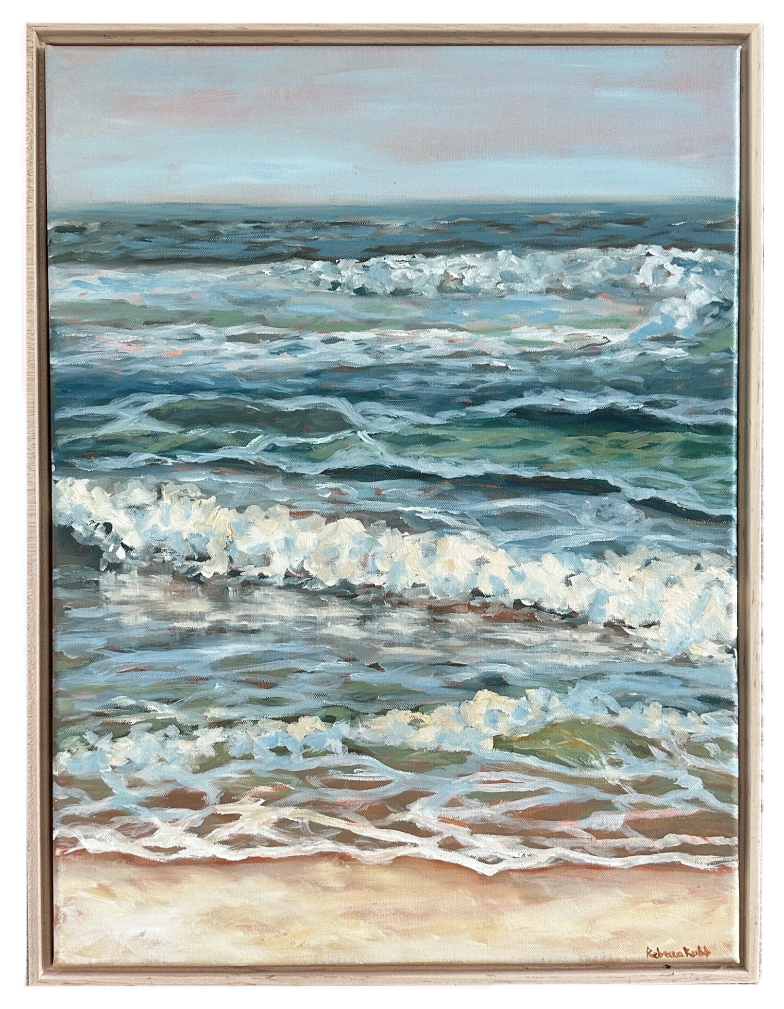 Rolling Waves | Oil on Canvas | 18 x 24 - rebeccarobbfineart.com