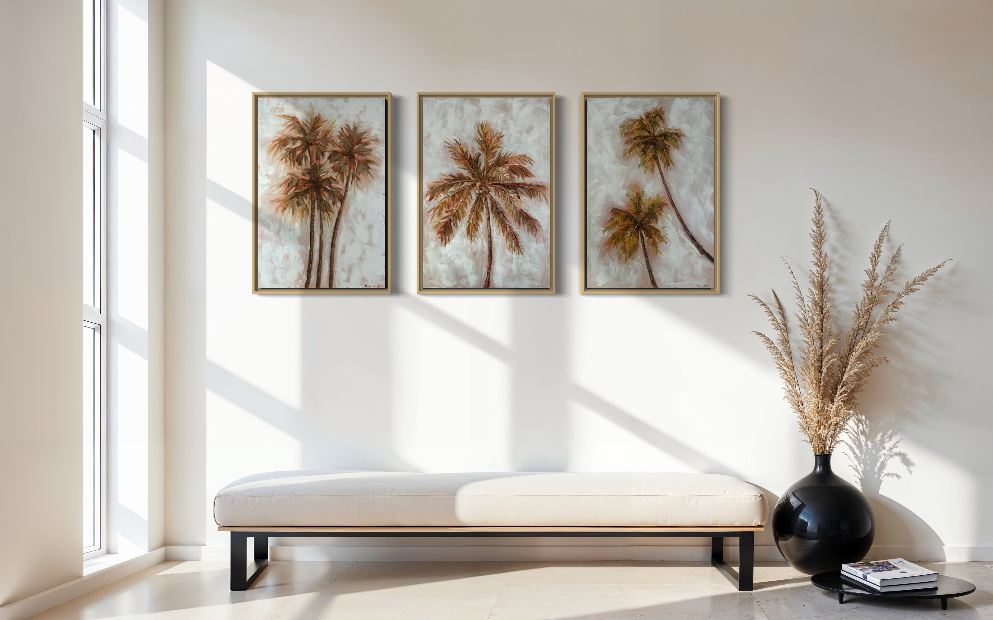 Leaning Palms | Paper Prints | from 9 x 12 - rebeccarobbfineart.com