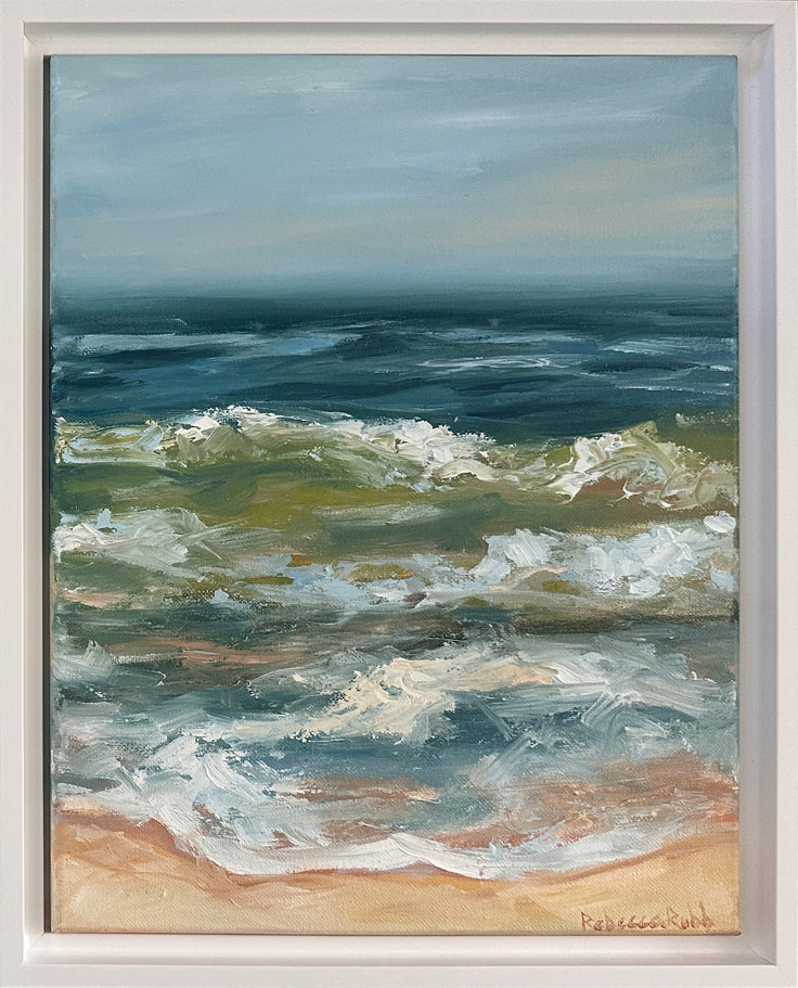Wash Over Me | Oil on Canvas | 14 x 22 - rebeccarobbfineart.com