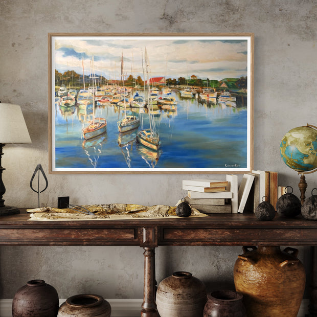 Village Lake | Oil on Canvas | 36" x 24" - rebeccarobbfineart.com