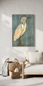 Heron is a 20" x 30" oil painting by artist Rebecca Robb