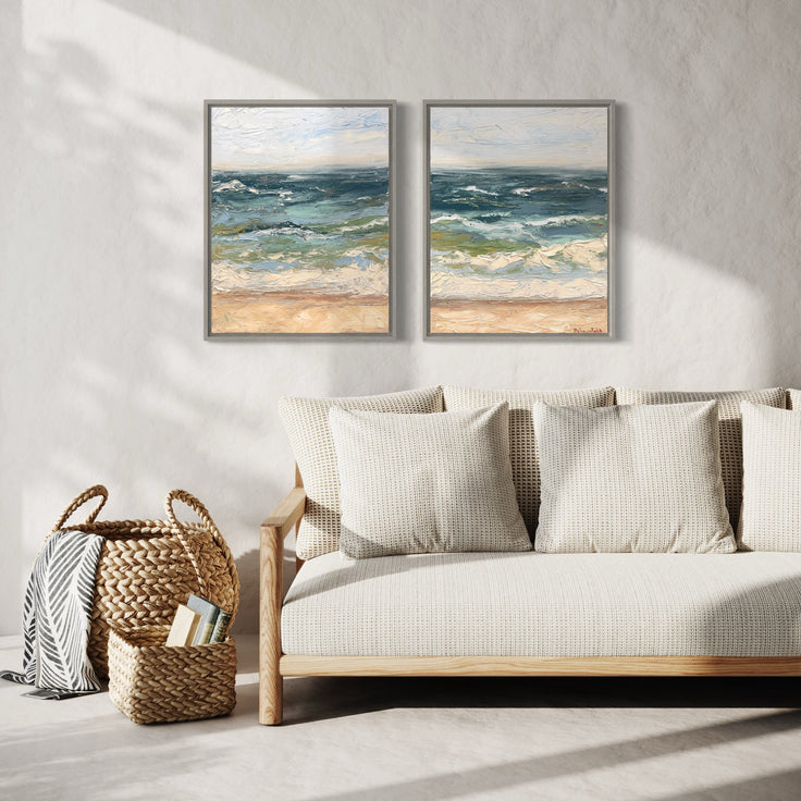 White Sands | Oil on Canvas | 11" x 28" Diptych - rebeccarobbfineart.com