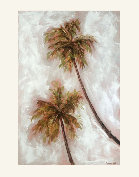 Leaning Palms | Paper Prints | from 9 x 12 - rebeccarobbfineart.com