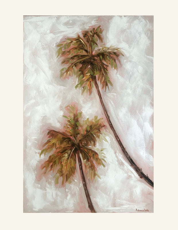 Leaning Palms | Paper Prints | from 9 x 12 - rebeccarobbfineart.com