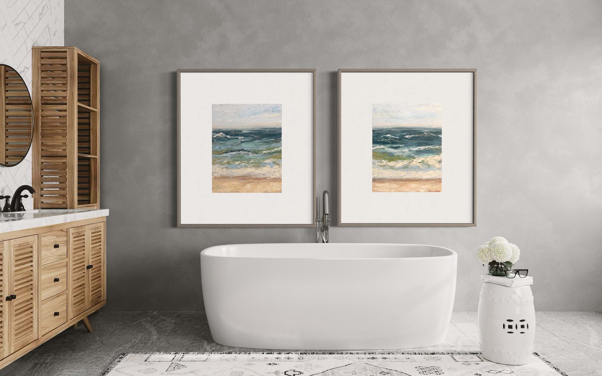 White Sands | Paper Prints | from 16 x 40 ( Diptych ) - rebeccarobbfineart.com