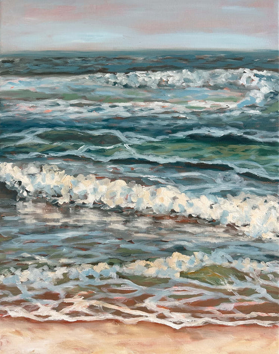 Rolling Waves | Oil on Canvas | 18 x 24 - rebeccarobbfineart.com