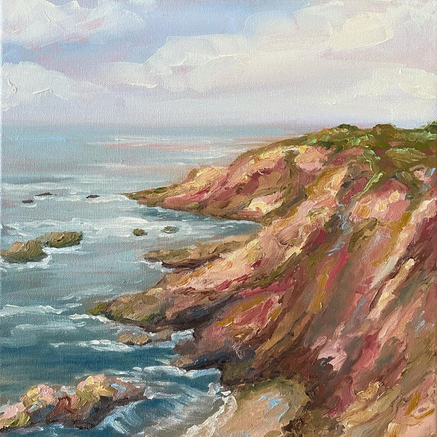 Sea Cliff | Oil on Canvas | 12" x 12" - rebeccarobbfineart.com