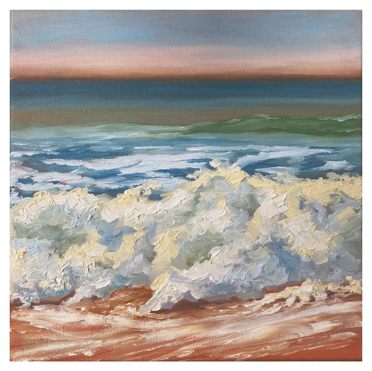 Rushing In | Oil on Canvas | 12" x 12" - rebeccarobbfineart.com