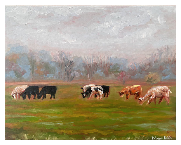Grazing | Oil on Canvas | 12" x 12" - rebeccarobbfineart.com