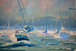 Sails Down | Oil on Canvas | 48" x 24"