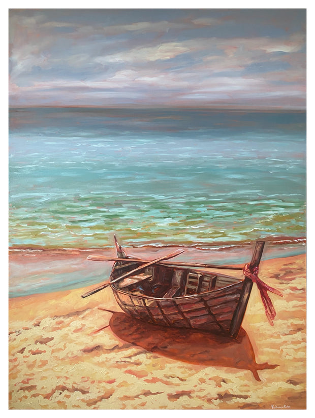 Row Boat | Oil on Canvas | 36" x 48" - rebeccarobbfineart.com