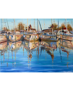 Boats In A Row | Oil on Canvas | 24" x 18"