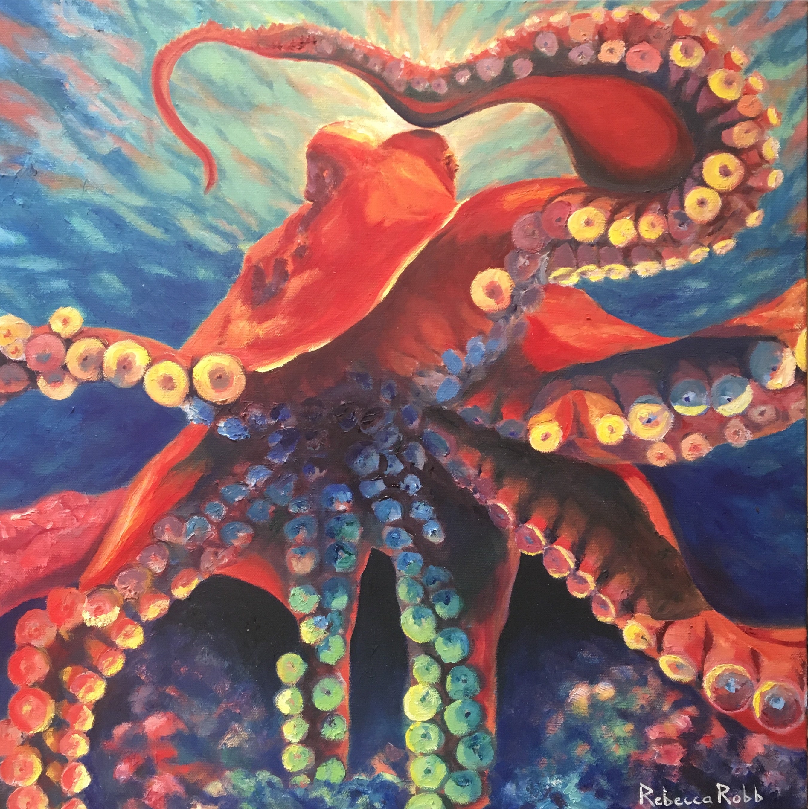 Sunset Camouflage | Oil on Canvas | 20”x20"