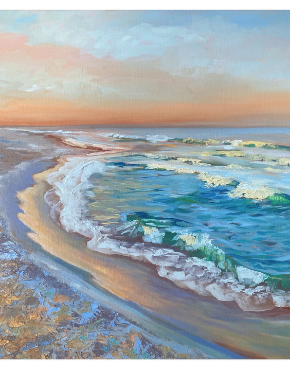 Sorbet Sky | Oil on Canvas | 20”x20” | Framed - rebeccarobbfineart.com