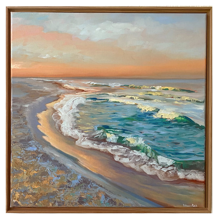 Sorbet Sky | Oil on Canvas | 20”x20” | Framed - rebeccarobbfineart.com