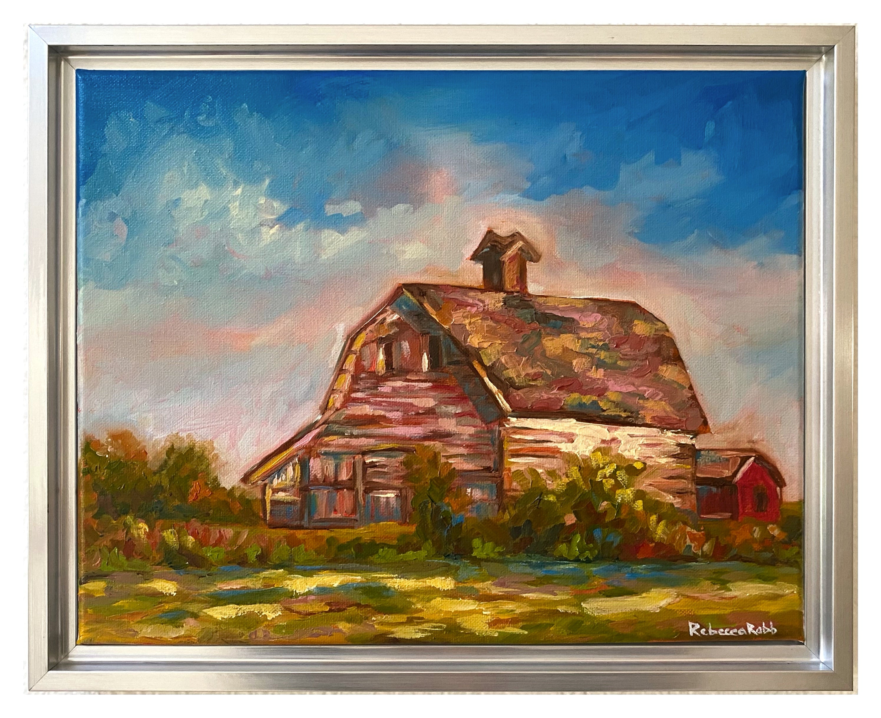 Red Barn Blue Sky | Oil on Canvas | 11”x14” | Framed
